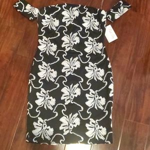 Black and white embroidery dress